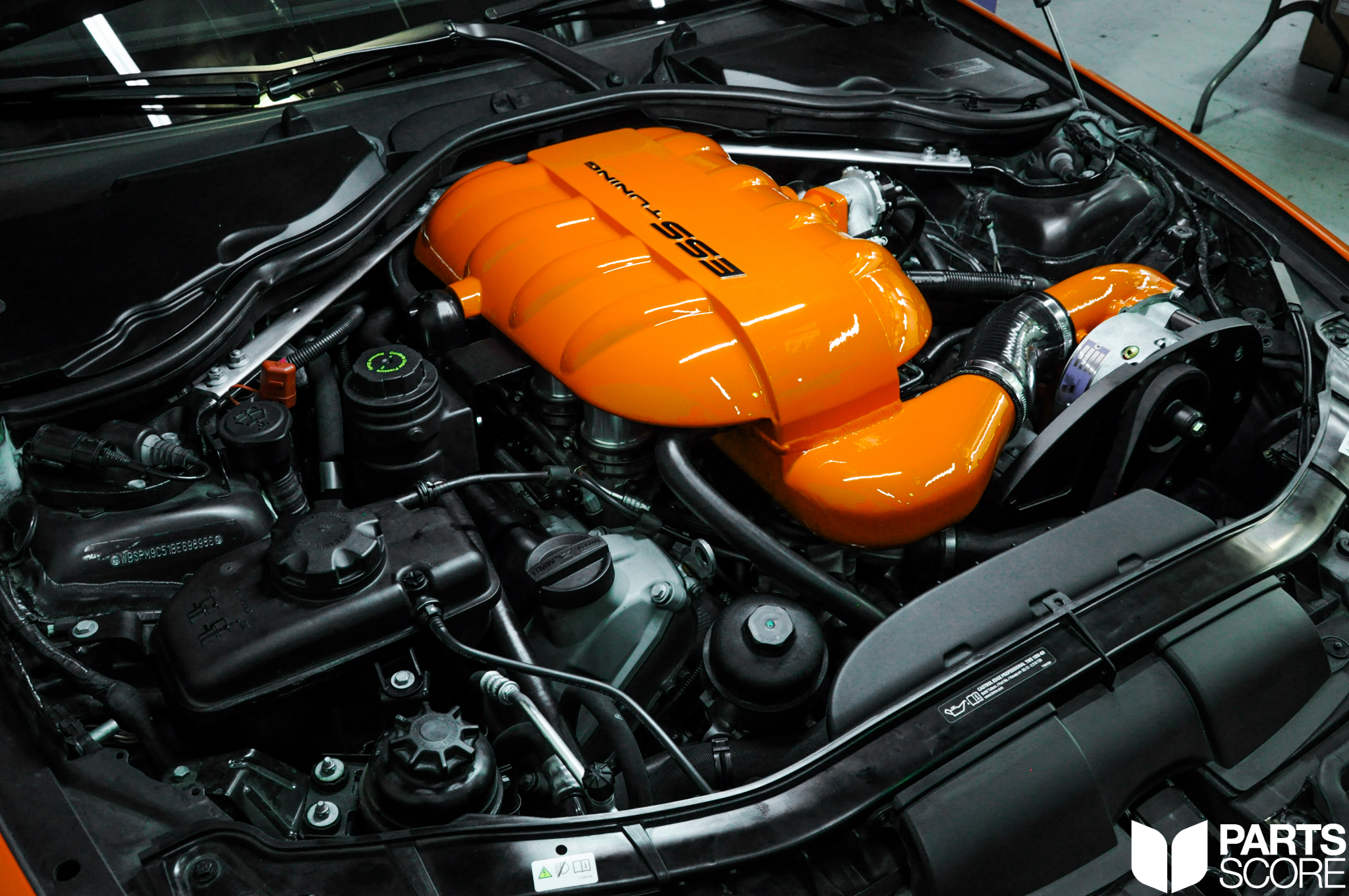 Fire Orange E90 M3: ESS Tuning 625hp Supercharger - Parts Score